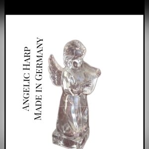 Vintage Milkasa Herald Collection Angel Full Lead Crystal Statue Germany 8" Tall